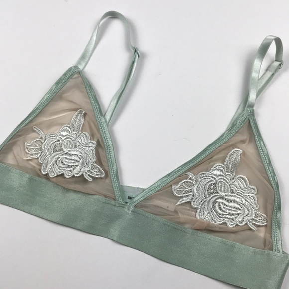 Urban Outfitters Other - UO Kimchi Blue mint sheer with 🌼 patch bralette